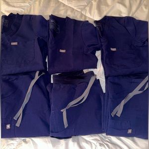 Navy Blue Figs Scrub Set